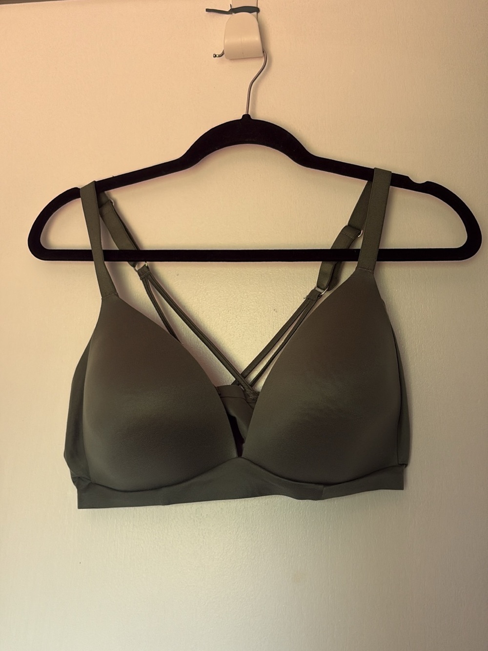 aerie Olive Strappy Wireless Bra